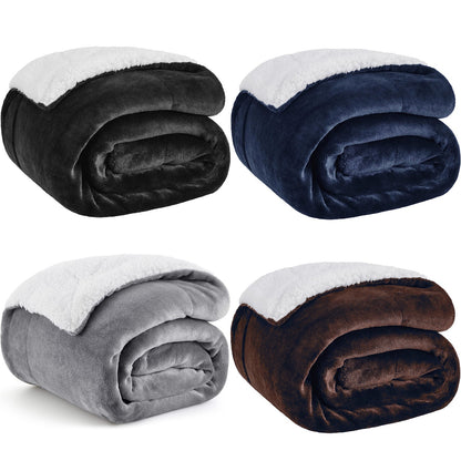 CloudNest Reversible Sherpa Fleece Blanket for Sofa and Bed