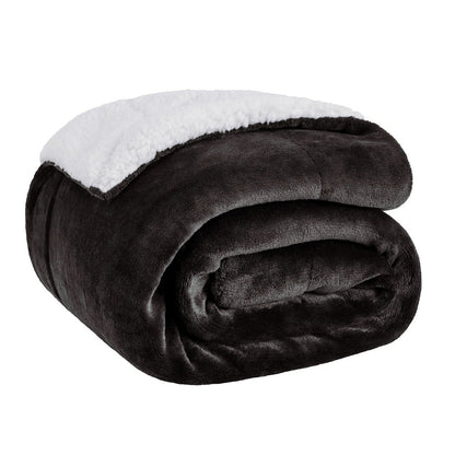 CloudNest Reversible Sherpa Fleece Blanket for Sofa and Bed