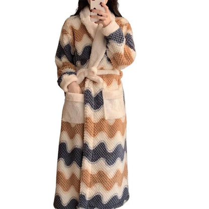 Haven Plush Coral Fleece Robe for Home with Shawl Collar