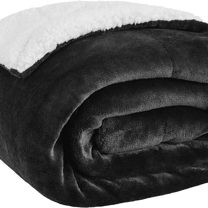 CloudNest Reversible Sherpa Fleece Blanket for Sofa and Bed