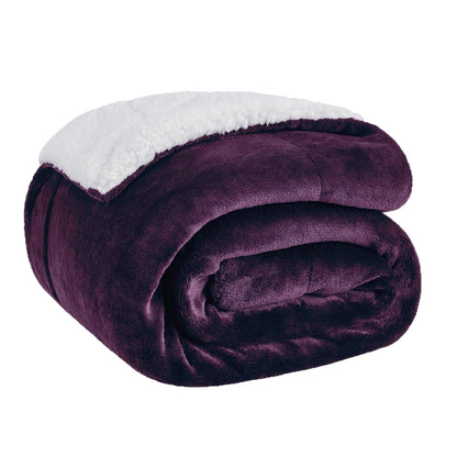 CloudNest Reversible Sherpa Fleece Blanket for Sofa and Bed
