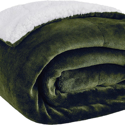 CloudNest Reversible Sherpa Fleece Blanket for Sofa and Bed