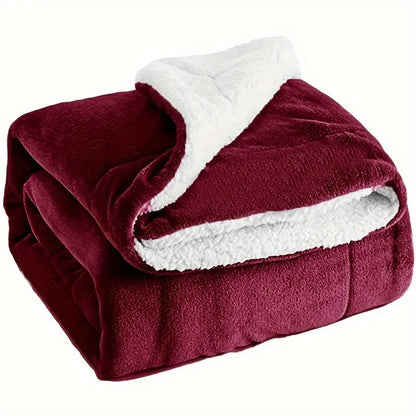 CloudNest Reversible Sherpa Fleece Blanket for Sofa and Bed