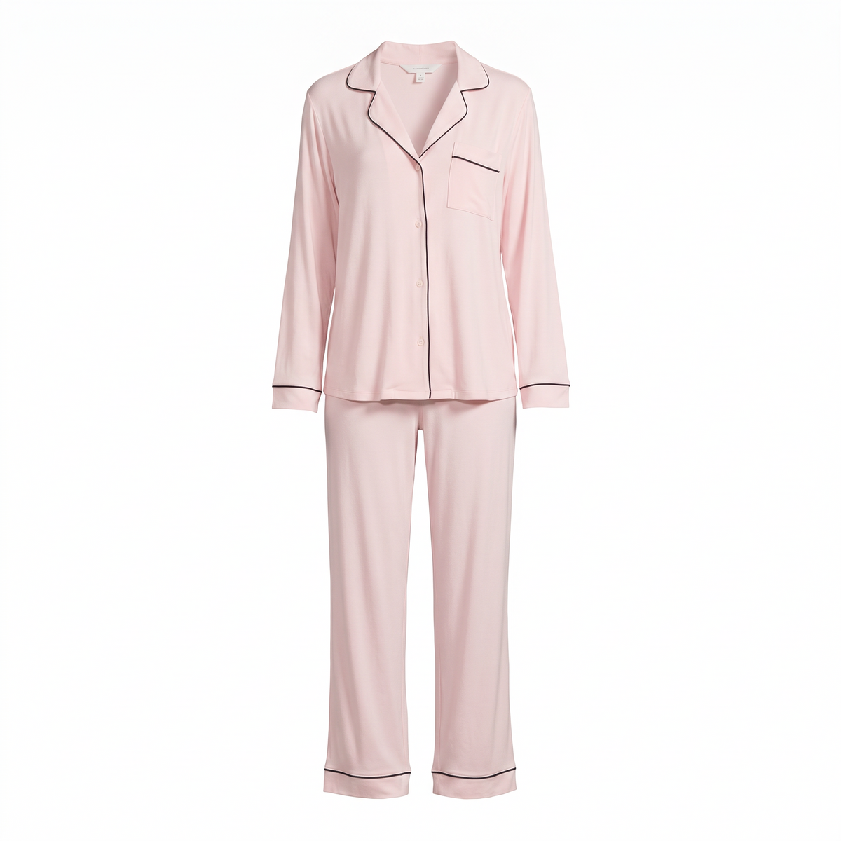 Willow modal button up pajama set in pink, white background