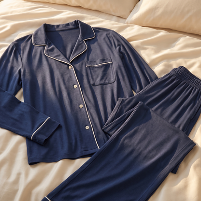 Willow modal button up pajama set, fabric detail
