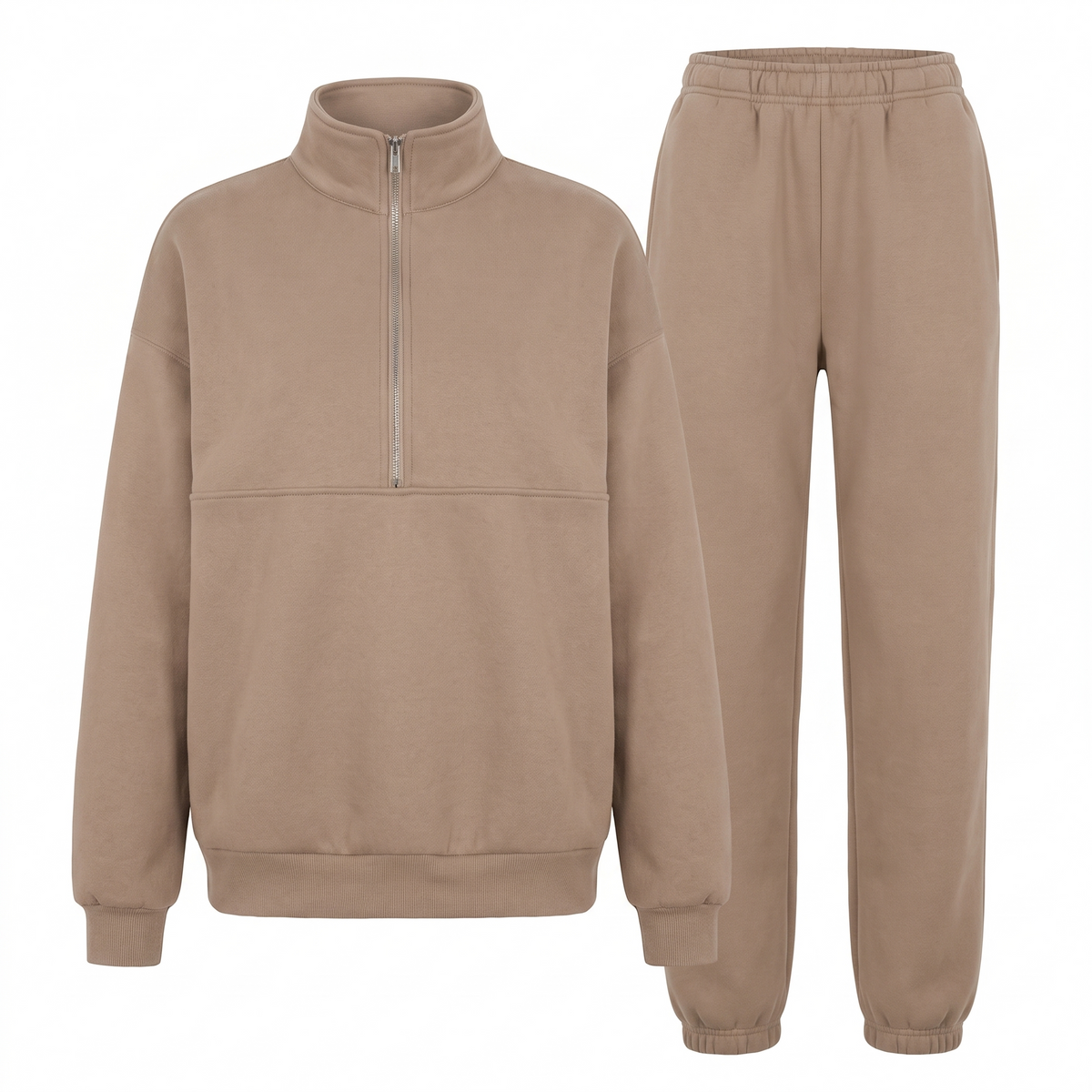 Harper Half Zip Lounge Set in Camel