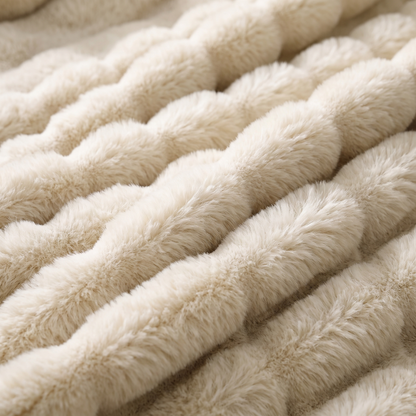 Nova Plush Faux Fur Throw bubble texture detail