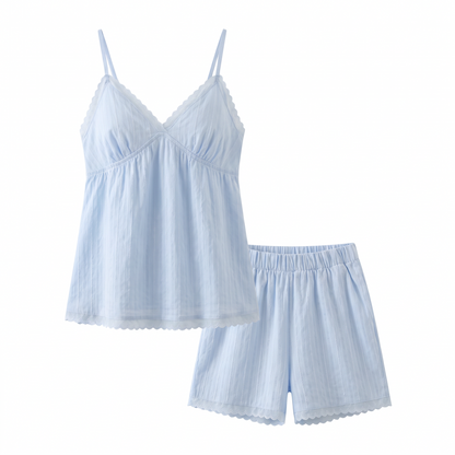 Daisy Lace Trim Cotton Cami Set