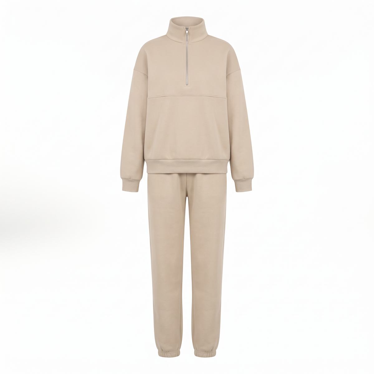 Harper Half Zip Lounge Set in Apricot