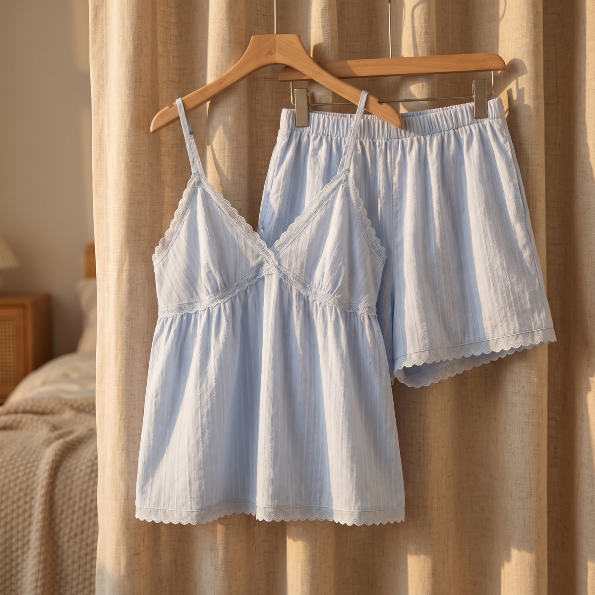 Daisy Lace Trim Cotton Cami Set lifestyle photo 2