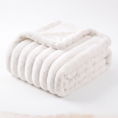 Nova Plush Faux Fur Throw in White