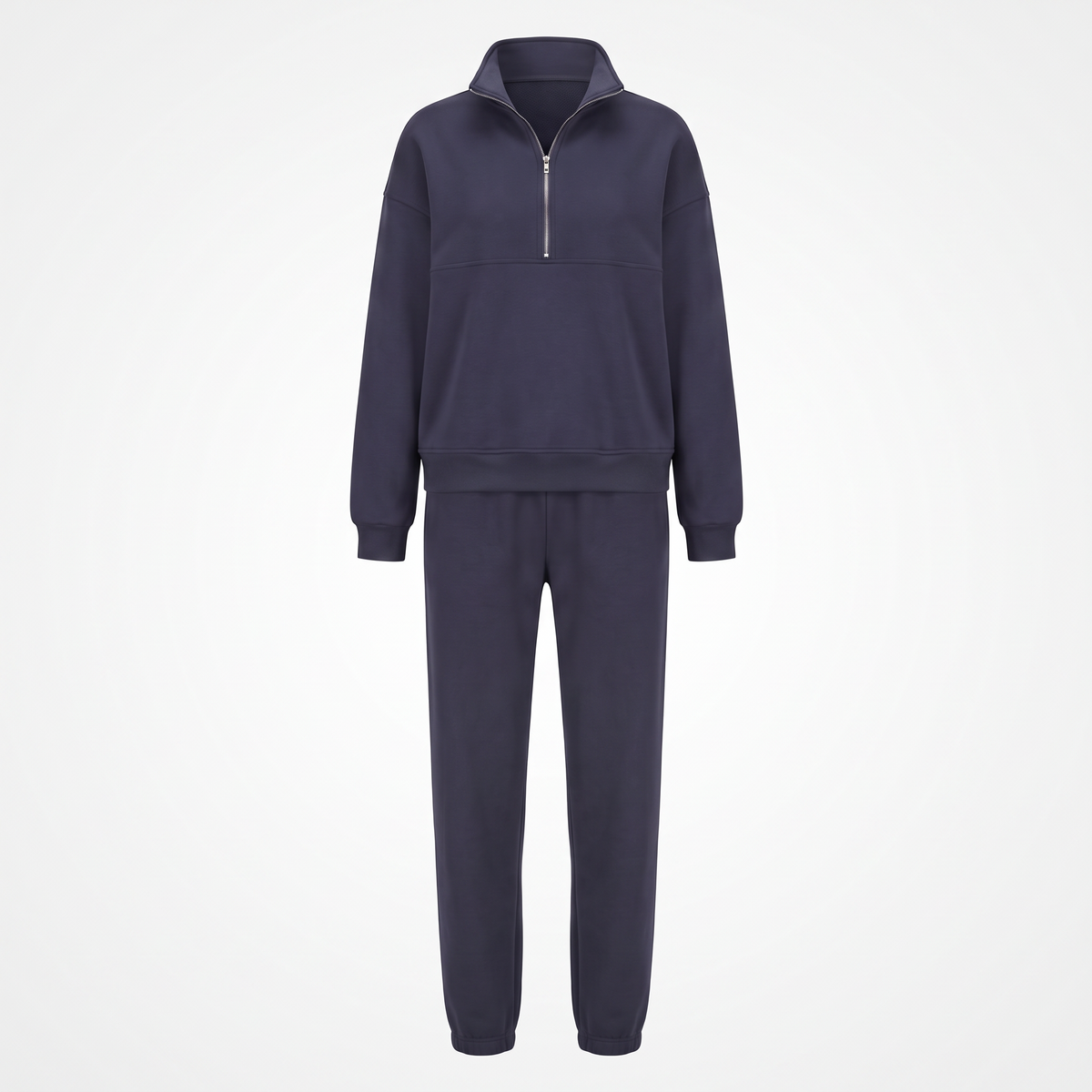 Harper Half Zip Lounge Set in Navy Blue