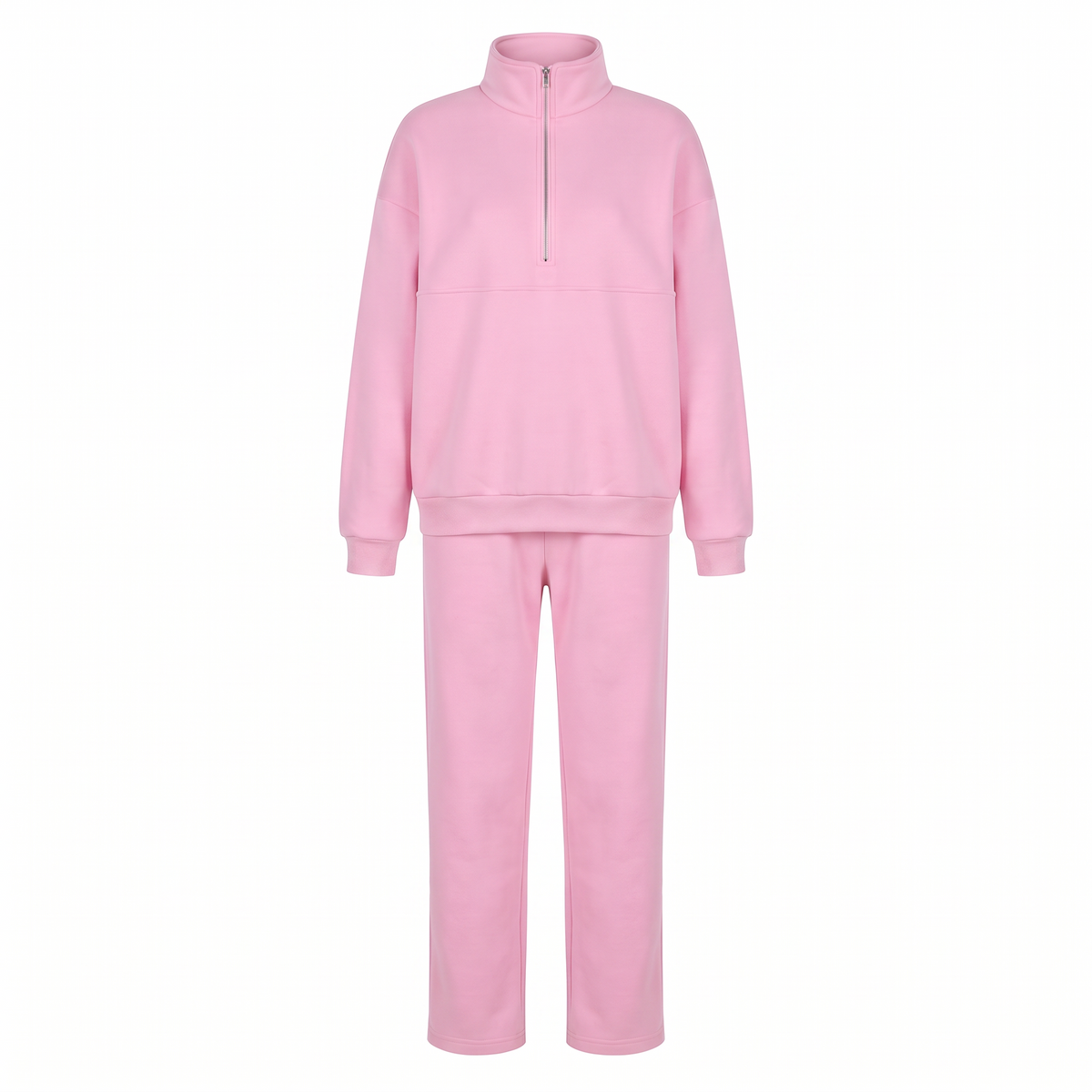 Harper Half Zip Lounge Set in Pink