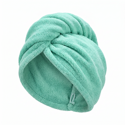 AuraWrap Quick Dry Microfiber Hair Towel in Green