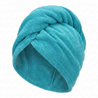 AuraWrap Quick Dry Microfiber Hair Towel in Turquoise
