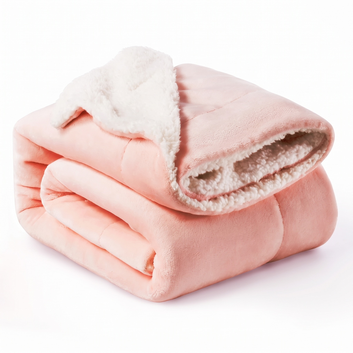 CloudNest Reversible Sherpa Fleece Blanket in Pink