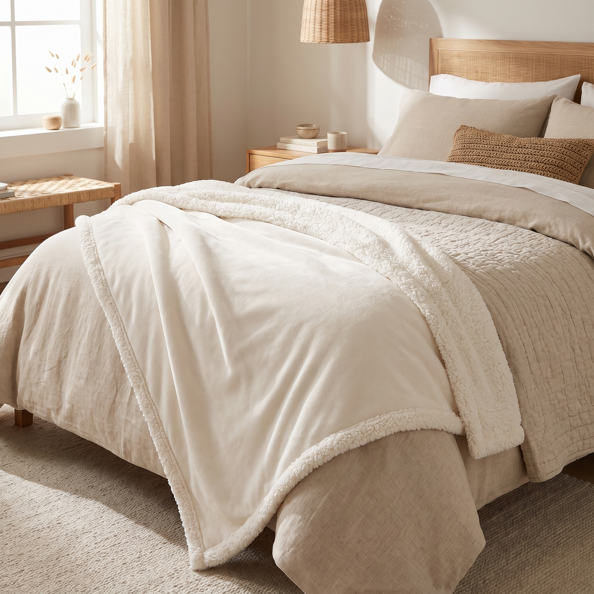 CloudNest Reversible Sherpa Fleece Blanket lifestyle photo 2