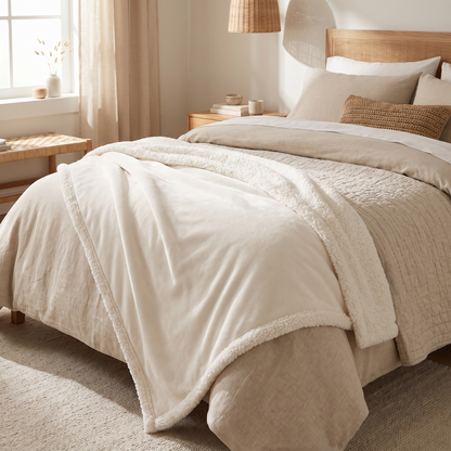 CloudNest Reversible Sherpa Fleece Blanket lifestyle photo 2