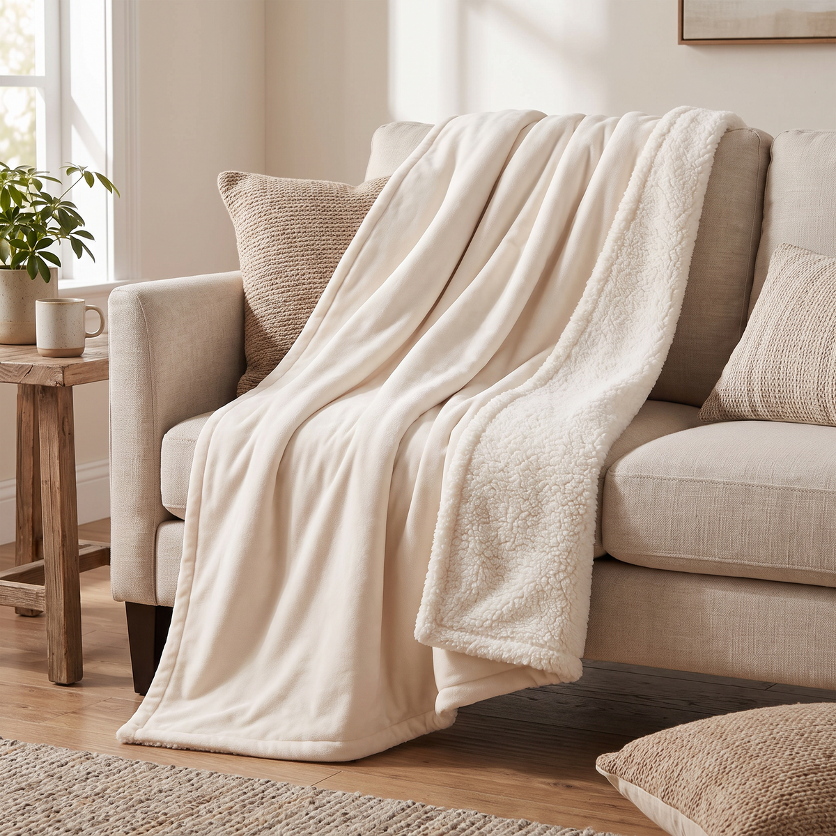 CloudNest Reversible Sherpa Fleece Blanket lifestyle photo 1