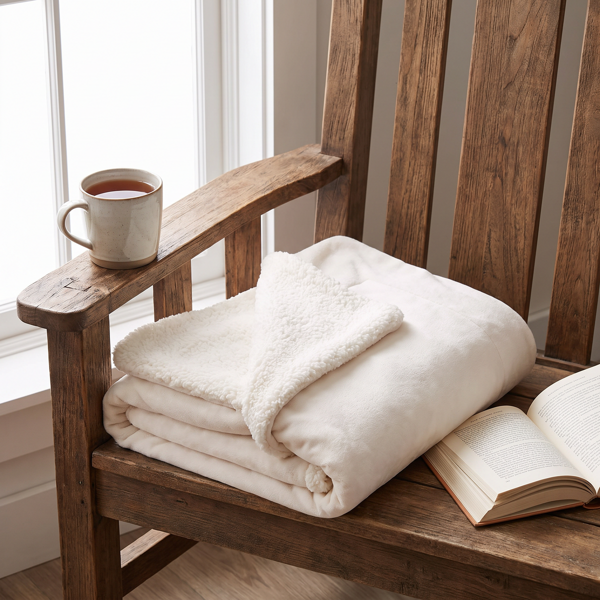 CloudNest Reversible Sherpa Fleece Blanket lifestyle photo 4