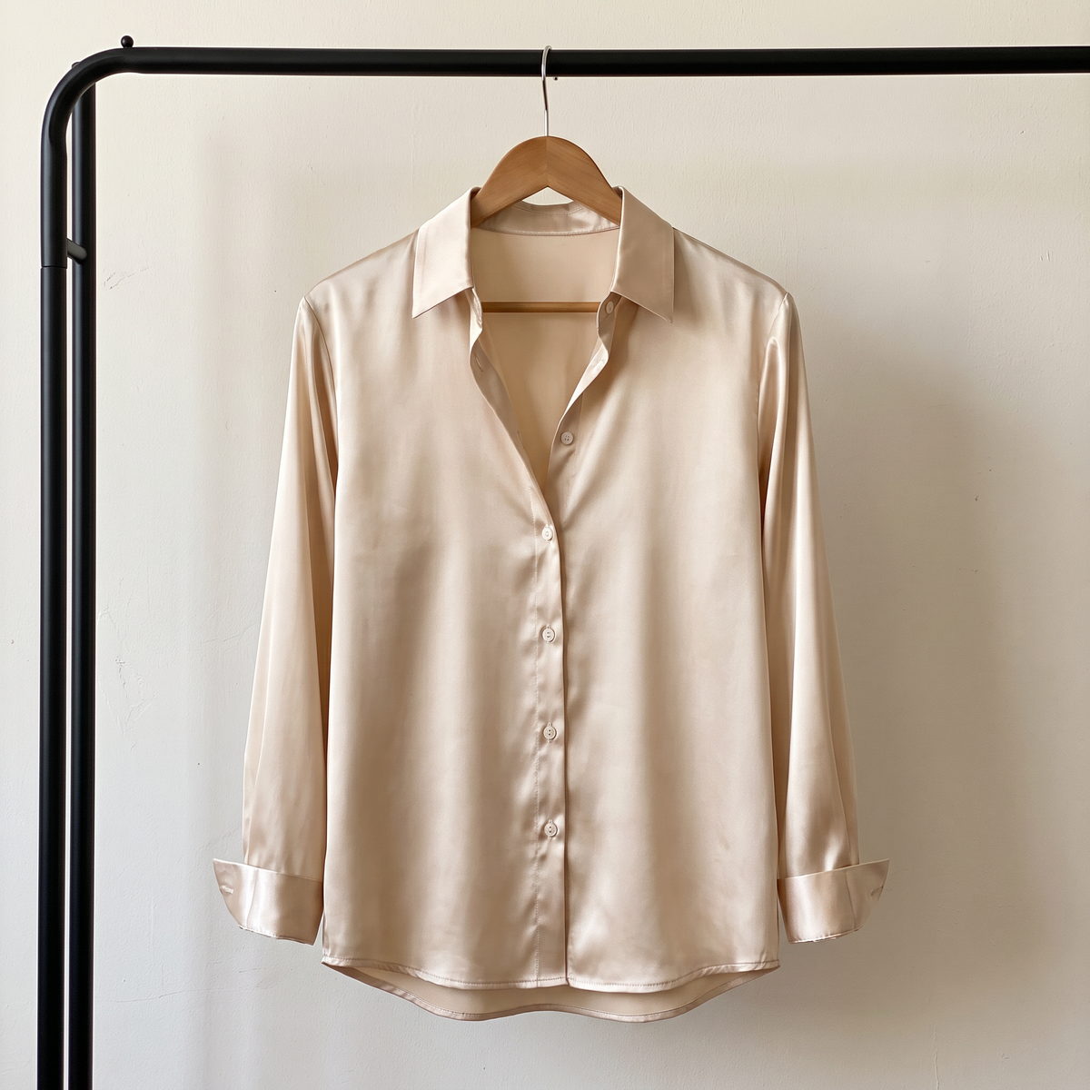 Rosalie Silky Satin Button Up Blouse lifestyle photo 4