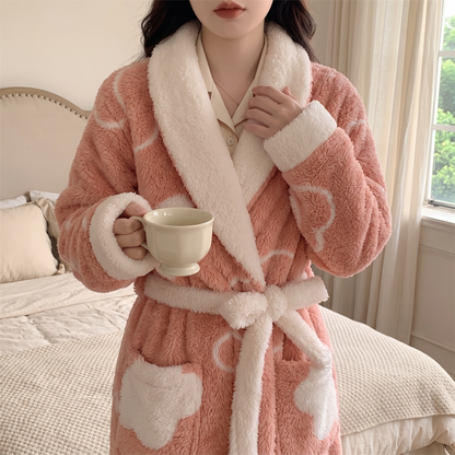 Haven Plush Coral Fleece Robe lifestyle photo 1